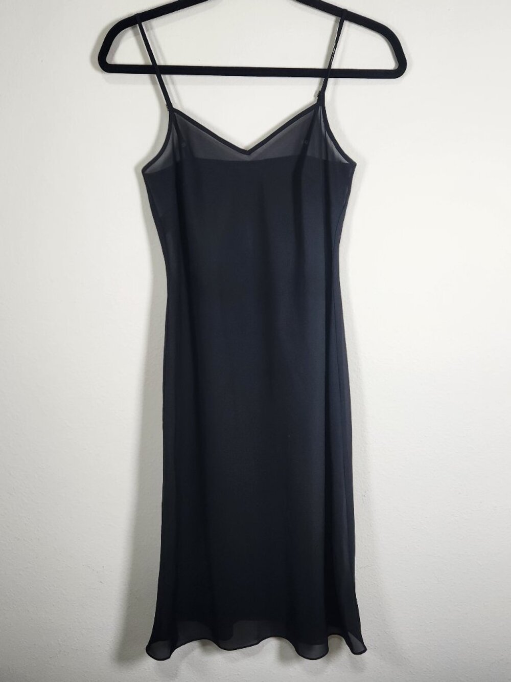 Banana Republic Womens Black Sheath Slip Dress Size 0 Chemise SHEER Fairycore